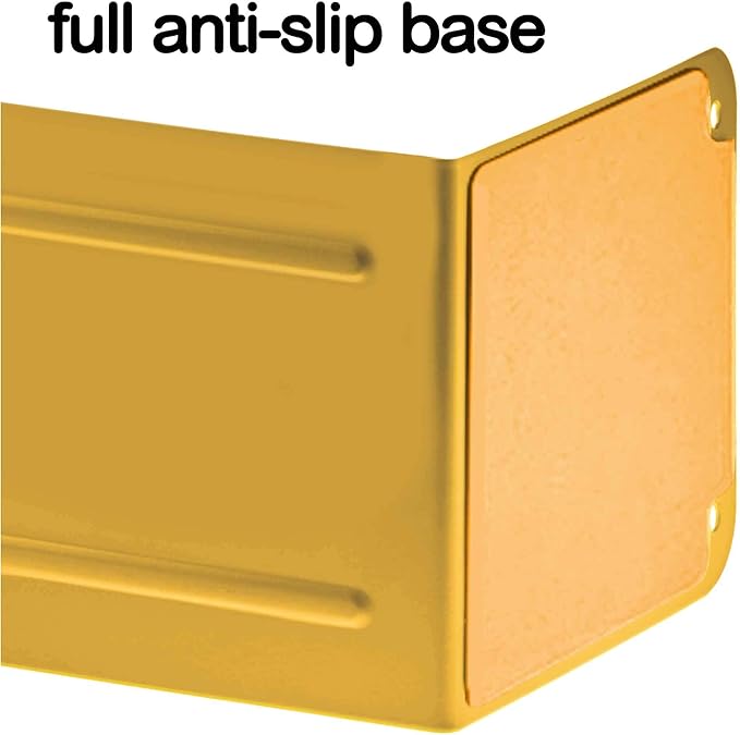 Acrimet Steel Metal Bookends for Shelves, Heavy Duty, for Large Books, 6 7/8" Tall X 4" Wide X 4 1/2" Deep, Yellow Colored, 1 Pair