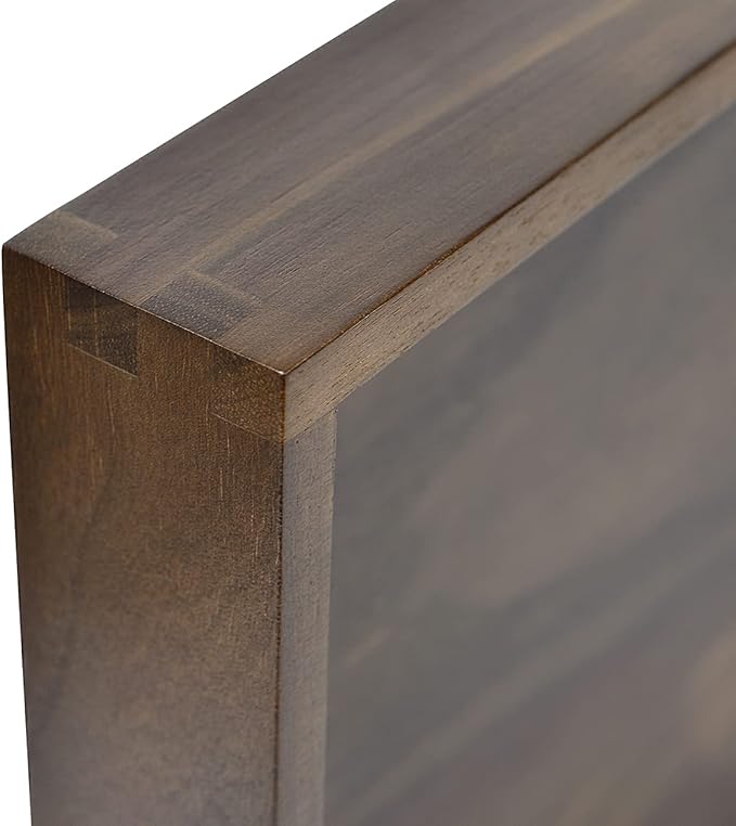 12 x 12 inches Large Square Ottoman Tray Wooden Solid Black Walnut Table Platter Decorative Serving Tray for Oversized Ottoman Home Breakfast in Bed Tea Coffee