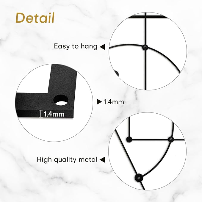 SIGNLEADER Metal Wall Decor Circles Minimalist Modern Luxury Wall Sculpture Hangings 3D Statue Home Decoration for Living Room, Bedroom, Bathroom, Kitchen, Fireplace, Office - 24" Black