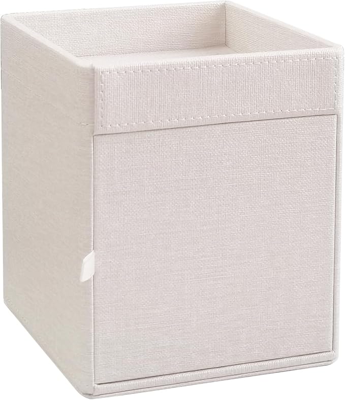 Tissue Box Cover with Storage Tray Square Tissue Box Holder PU Leather Facial Tissues Organizer Tray for Bathroom Vanity Bedroom Office Car,Stylish Napkin Caddy Decorative Organizer,Beige