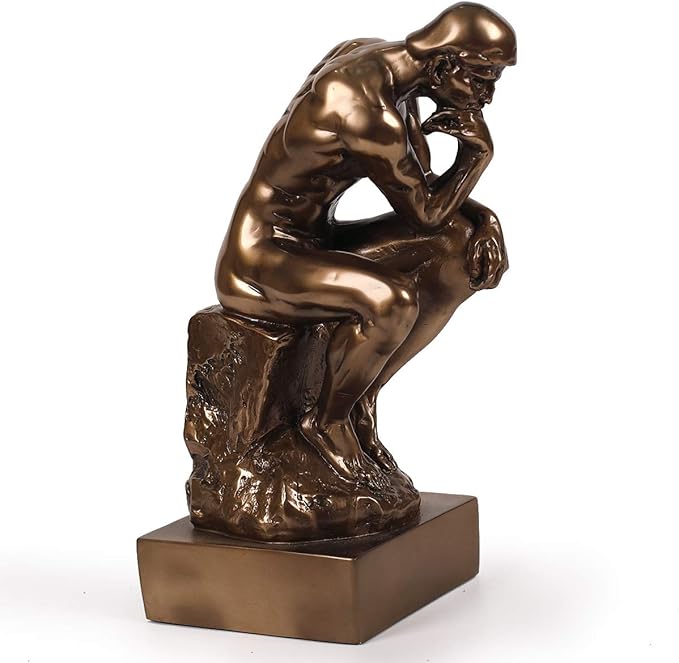 Magicsculp-Text Customization The Thinker Statue in Premium Cold Cast Bronze- 12-Inch Museum Grade Collectible Figurine-(Large-Decoration)