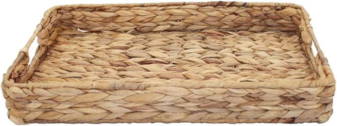 HODAKJUE Grass Weaving Tray, Grass Storage Bins for Fruit or Tea,Arts and Crafts. (Tray-A-M)