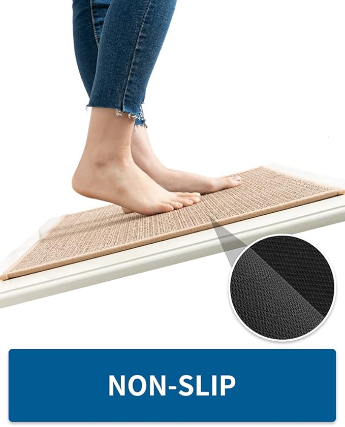 MontVoo Kitchen Rugs and Mats Non Skid Washable, Absorbent Runner Rugs for Kitchen, Front of Sink, Kitchen Mats for Floor (Beige, 16"x24")