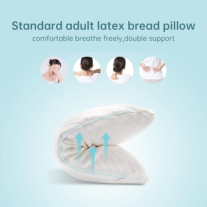 Talalay Natural Latex Sleeping Pillow, Medium Firmness Standard Pillow for Side, Back, and Stomach Sleepers to Get a Restful Sleep