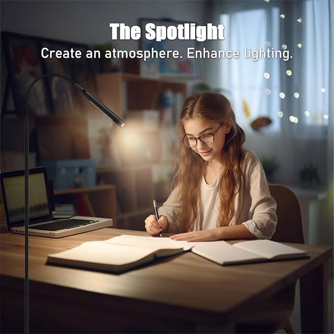 juuwer Floor Lamp for Living Room, bedrooms,Work,Study and Home Decor.with Remote Control.4 Color temperatures LED Bulb.Lighting Brightness Adjustable from 10%-100%.Modern Reading Standing lamp.