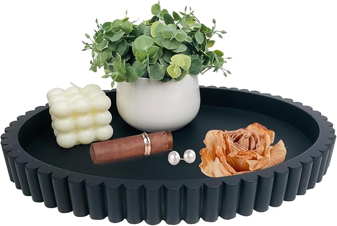 Oval Tray for Coffee Table Décor 13" Concrete Modern Decorative Trays Home Décor Accents -Coffee Table Centerpieces -Island Decor Contemporary Tray