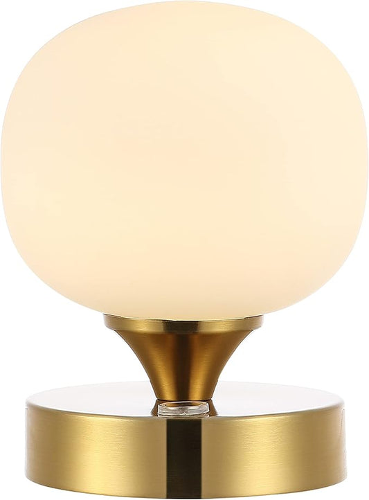 JONATHAN Y JYL7112C Owen 6.13" Modern Minimalist Iron Rechargeable Integrated LED Table Lamp Contemporary Bedside Desk Nightstand Lamp for Bedroom Living Room Office, Brass Gold/White