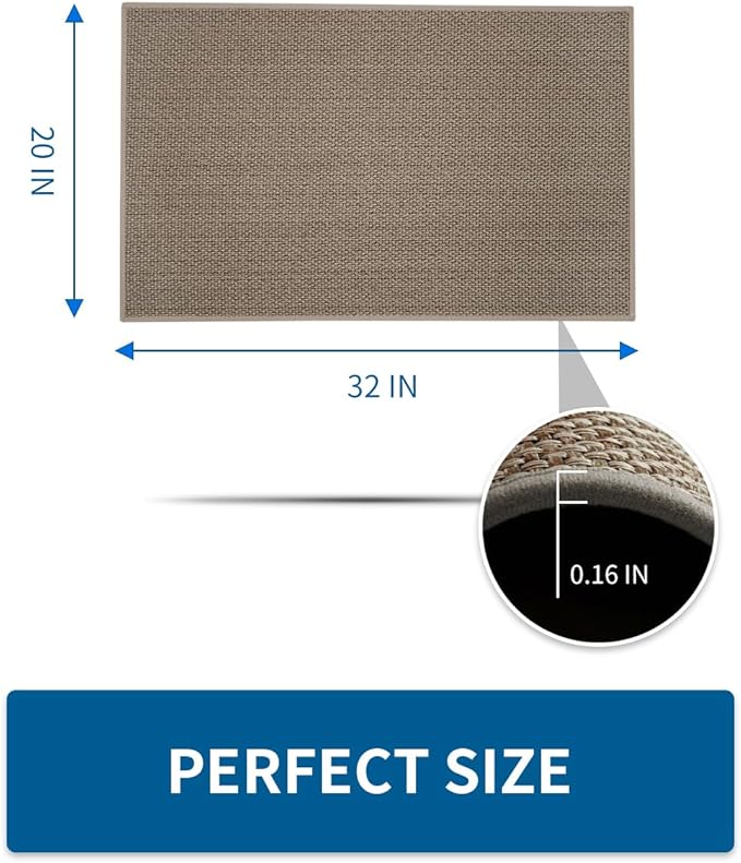 Kitchen Rugs and Mats Non Skid Washable, Absorbent Runner Rugs for Kitchen, Front of Sink, Kitchen Mats for Floor (Brown, 20"x32")