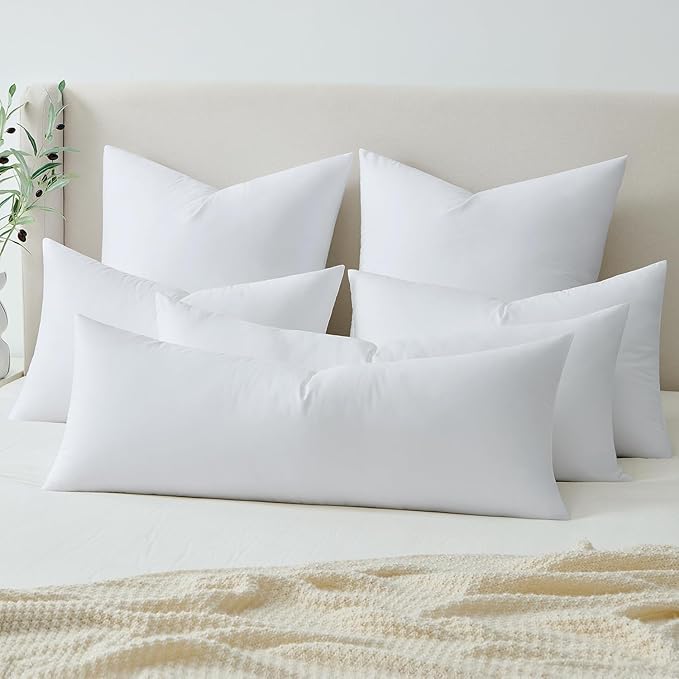 MIULEE 14x22 Down Alternative Pillow Insert, Fluffy Soft Throw Pillow for Couch Bed Sofa Plush Luxury Lumbar Support
