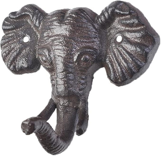 Retro cast Iron Hook Elephant Hook Creative Wall Hook Wall Hanging Coat Hook Key Hook 1Pcs Heavy Wrought Iron Decoration (A)