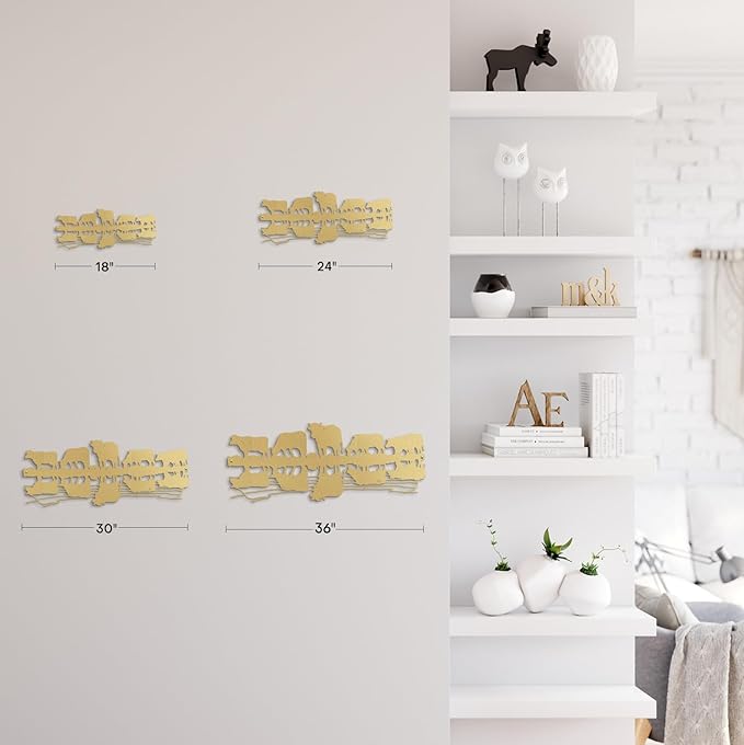 SIGNLEADER Metal Wall Art Decor Herd Minimalist Modern Abstract Wall Sculpture Hangings Home Decoration for Living Room, Bedroom, Bathroom, Kitchen, Outdoor - 18" Gold