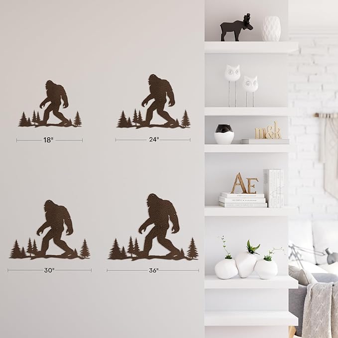 SIGNLEADER Metal Wall Art Decor Orangutan Walking Minimalist Modern Abstract Wall Sculpture Hangings Home Decoration for Living Room, Bedroom, Bathroom, Kitchen, Outdoor - 18" Bronze