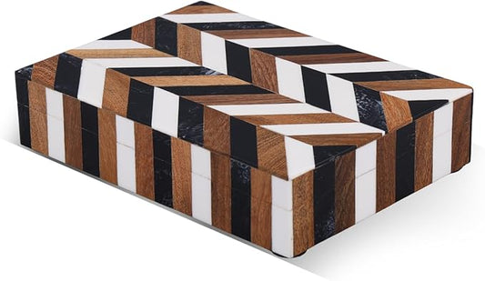 Handicrafts Home Decorative Keepsake Box 8x5 – Small Organizer Box with Lid, Boho Decorative Storage, Retro Memory Box, Unique Coffee Table Décor, Jewelry or Trinket Box, Modern Shelf Decorative Box