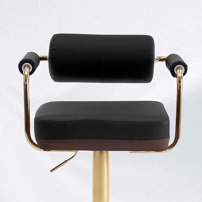 Extra Tall Bar Stools Swivel Counter Height Chair for Kitchen Island Modern Black Leather Adjustable Barstool with Arms,Black