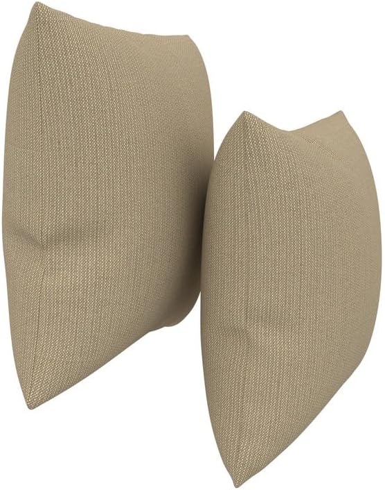 Covers & All Sunbrella Indoor/Outdoor Throw Pillows, Square Throw Pillows Inserts with Covers Set of 2 (Spectrum Mushroom, 16x16)