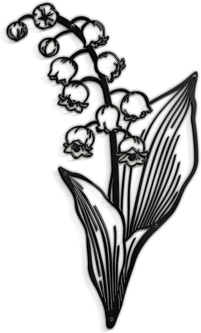 SIGNLEADER Metal Wall Art Decor Petal and Leaf Modern Abstract Wall Sculpture Hangings Home Decoration for Living Room, Bedroom, Bathroom, Kitchen, Outdoor - 18" Black