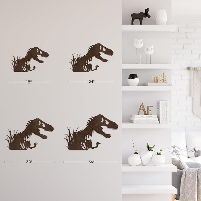 SIGNLEADER Metal Wall Art Decor T-Rex Breaking Out Minimalist Modern Abstract Wall Sculpture Hangings Home Decoration for Living Room, Bedroom, Bathroom, Kitchen, Outdoor - 18" Bronze