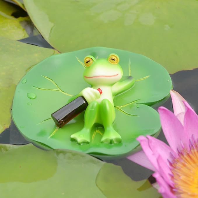 Miniature Frog Figurines Plant Decorations for Pots, Funny Frog Statue Planter Hugger for Flower Yard Lawn Ornament
