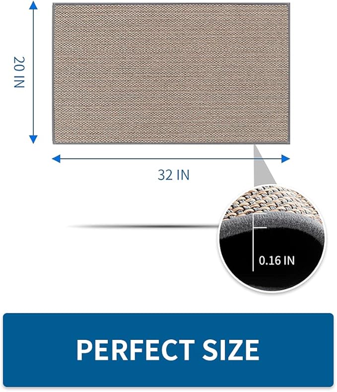 MontVoo Kitchen Rugs and Mats Non Skid Washable, Absorbent Runner Rugs for Kitchen, Front of Sink, Kitchen Mats for Floor (Grey, 20"x32")