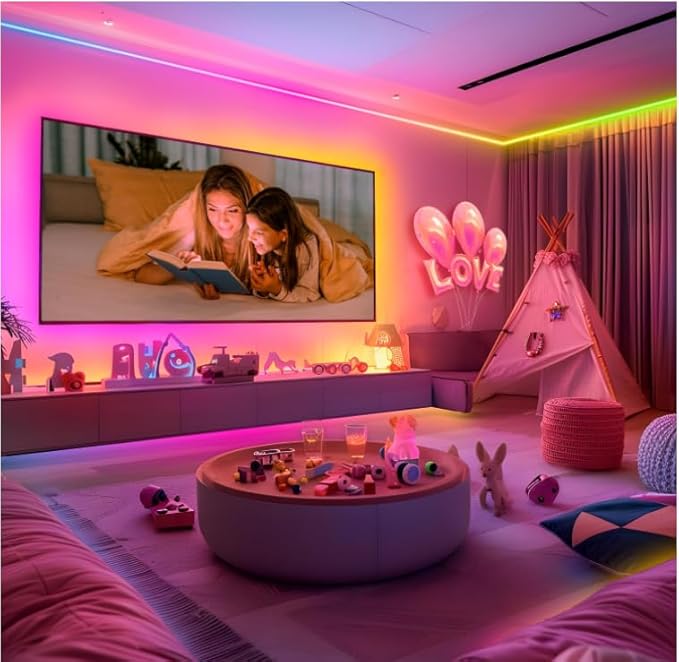 166 ft I(2 Rolls of 83ft) C+RGB,Led Lights for Bedroom,Music Sync Color Changing,Led Strip Lights,with Remote App Control, Led Lights for Room Home Kitchen Decor Party