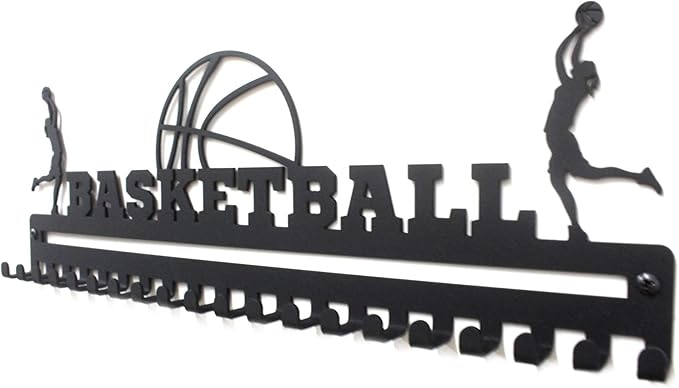 Sports Medal Hanger Display, Medal Holder Ribbon Display with Hooks, Key Holder & Award Rack for Wall, Great Gift for Kids and Adults
