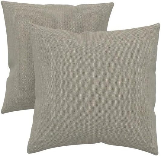 Covers & All Sunbrella Indoor/Outdoor Square Throw Pillows Inserts with Covers, Water Resistant & UV Fade Resistant Set of 2 (Spectrum Dove, 16x16)
