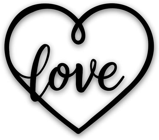 GlintHome Black Metal Wall Decor - Letter(love) Wall Art for Bedroom Living Room Office Home Decor