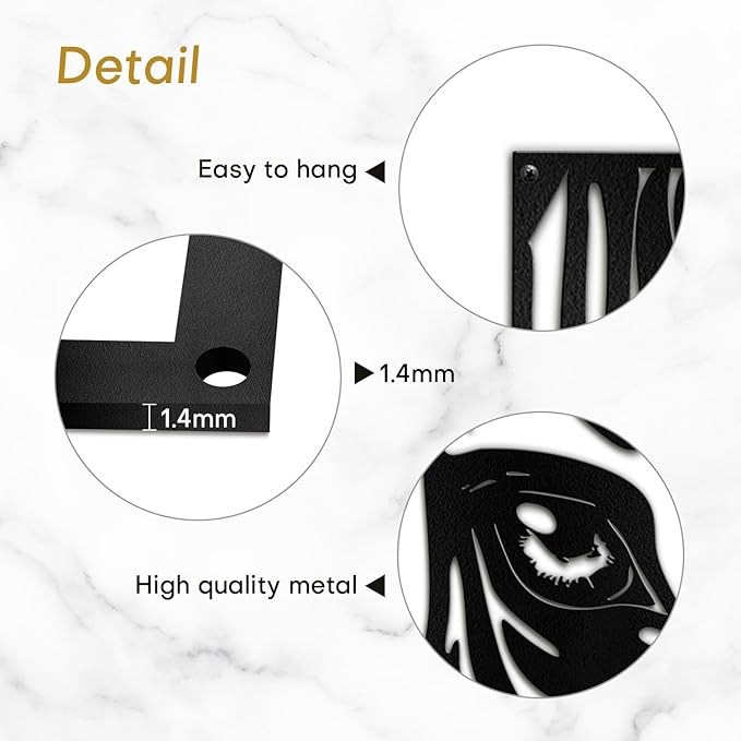 SIGNLEADER Metal Wall Art Decor Zebra with Tears in Eyes Minimalist Modern Abstract Wall Sculpture Hangings Home Decoration for Living Room, Bedroom, Bathroom, Kitchen, Outdoor - 18" Black