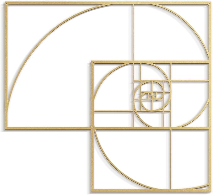 SIGNLEADER Metal Wall Decor Golden Proportion Minimalist Modern Luxury Wall Sculpture Hangings 3D Statue Home Decoration for Living Room, Bedroom, Bathroom, Kitchen, Fireplace, Office - 24" Gold