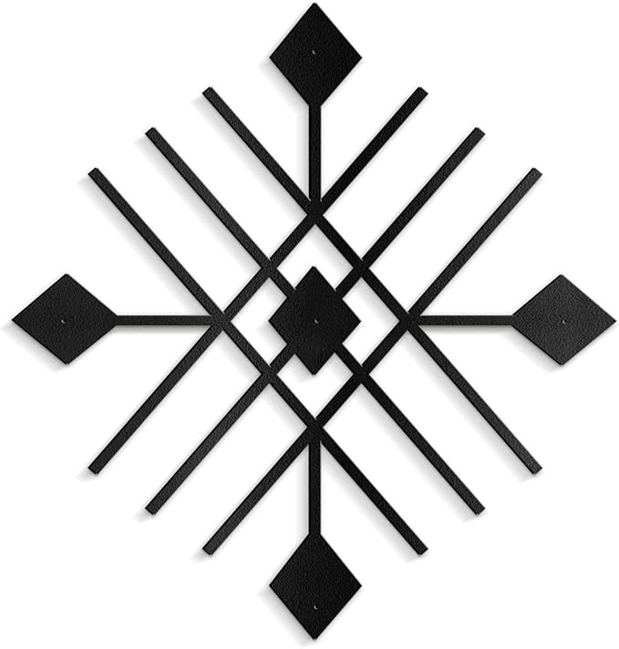 SIGNLEADER Metal Wall Decor Folk Symbol Mystery Minimalist Modern Luxury Wall Sculpture Hangings 3D Statue Home Decoration for Living Room, Bedroom, Bathroom, Kitchen, Fireplace, Office - 24" Black