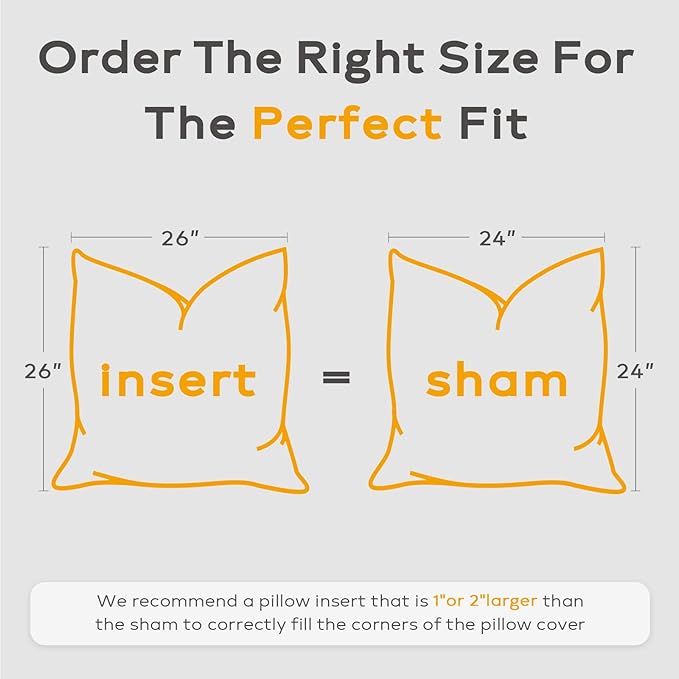 SAVORI Set of 2 Down and Feather Throw Pillow Inserts 26x26 Soft Fluffy Pillow Inserts with 100% Down-Proof Cotton Cover, Decorative Square Cushion Inner for Sofa Couch Bed-White