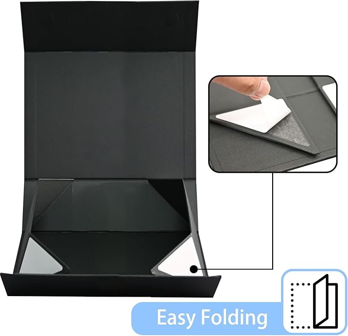 LIFELUM Gift Box 13.5''x10''x4'' Large Black Gifts Boxes with Magnetic Lids Luxury Gift Box for Groomsman Proposal Gifts Contains Card, Ribbon, Filler Birthday