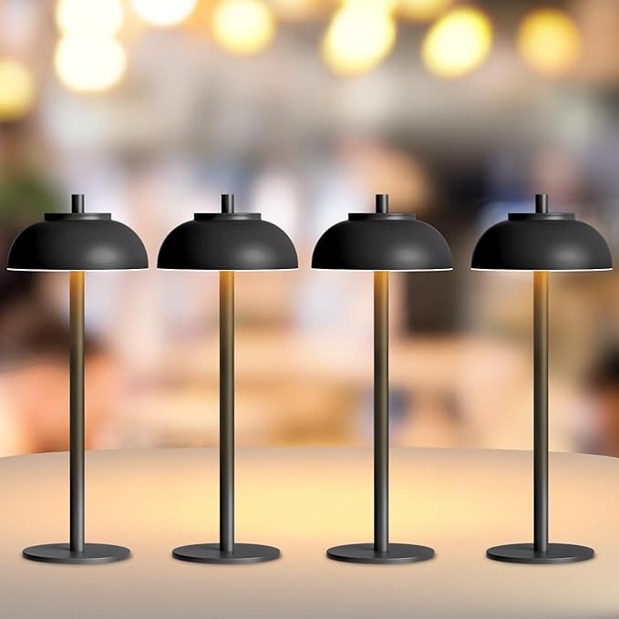 4 Pack Led Cordless Table Lamps Rechargeable,Table Lights Battery Operated-IP65 Waterproof-for Outdoor Patio/Restaurants/Home/Dinner/Table Lighting-Touch Control & Dimmable