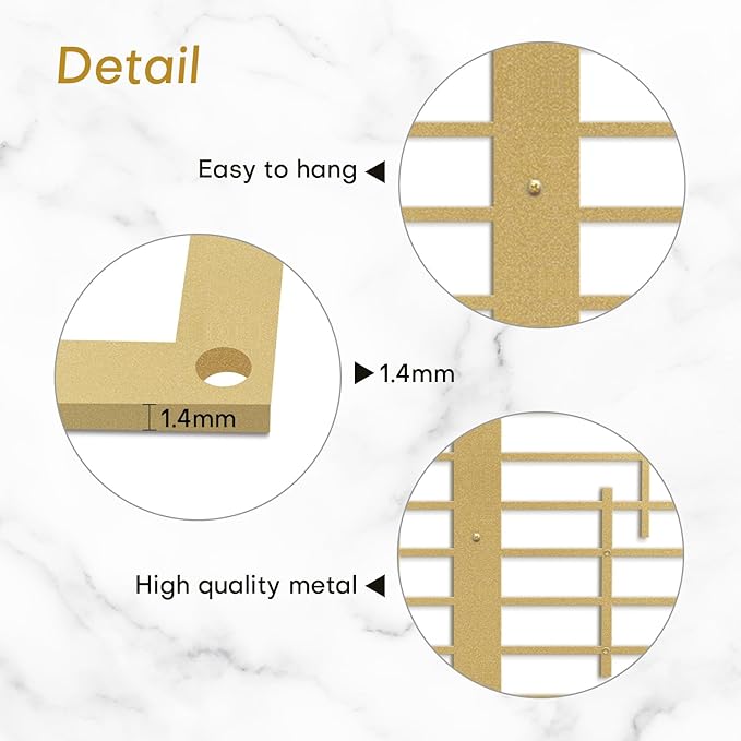 SIGNLEADER Metal Wall Decor Linear Abstract Minimalist Modern Luxury Wall Sculpture Hangings 3D Statue Home Decoration for Living Room, Bedroom, Bathroom, Kitchen, Fireplace, Office - 24" Gold