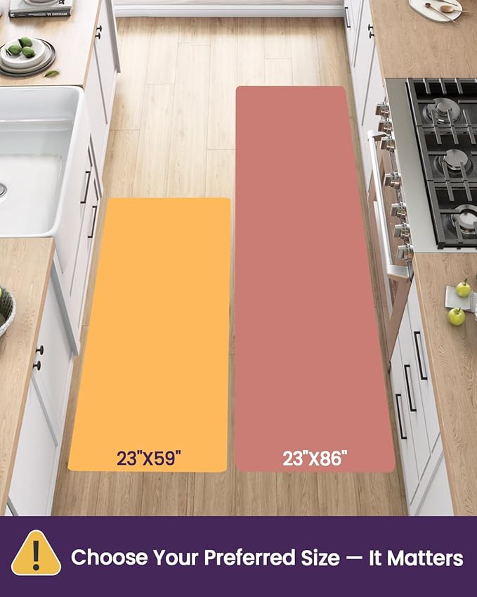 DEXI Kitchen Mats for Floor Cushioned, 23x59 Extra Large Wide Runner Rug Non Slip, Waterproof Soft Comfort Standing Padded Anti Fatigue Decorative, Blue Red