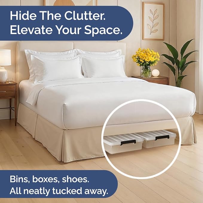 Pleated Bed Skirt Twin Size - 3 Sided Pleated Bed Skirt Twin - Ultra-Soft, Easy Fit with 12 Inch Tailored Drop - Hotel Quality, Wrinkle Free & Fade Resistant - for Women, Men, Kids and Teens - Cream