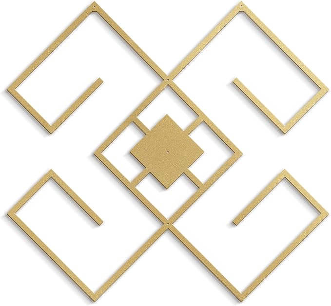 SIGNLEADER Metal Wall Decor Folk Symbol Minimalist Modern Luxury Wall Sculpture Hangings 3D Statue Home Decoration for Living Room, Bedroom, Bathroom, Kitchen, Fireplace, Office - 24" Gold