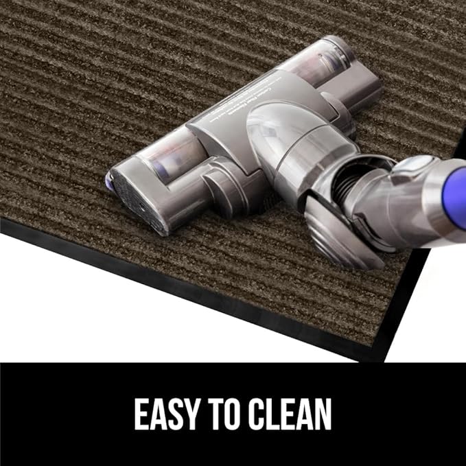 GORILLA GRIP Waterproof Traffic Guard Door Mat, 2 Pack Heavy Duty Entryway Mats, Strong Backing Commercial Utility Rugs for Office Hallway, Garage Floor and Home, Low Profile Carpet, 35x23, Brown