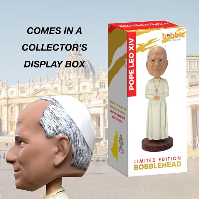 Pope Leo XIV Bobblehead, Gift for Americans and Christians, Premium Polyresin Collectible Statue, 8 Inches Tall, World Leaders Series