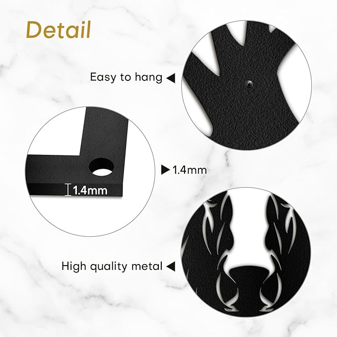 SIGNLEADER Metal Wall Art Decor Deer Minimalist Modern Abstract Wall Sculpture Hangings Home Decoration for Living Room, Bedroom, Bathroom, Kitchen, Outdoor - 18" Black