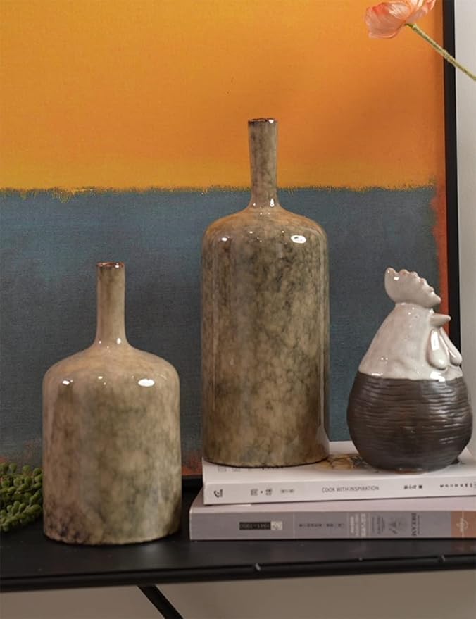 HAUCOZE Ceramic Decorative Vase Modern Decor Statue Table Centerpiece Sculpture Gifts 8.0inch