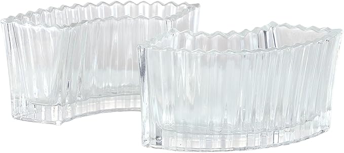 MCMCNCUIU Crystal Vases for Centerpieces, Flower Vases for Wedding Centerpieces, Clear Glass Vase for Flowers, Curve Small Vase for Living Room, Bedroom, Kitchen, Dining Table, Set of 2