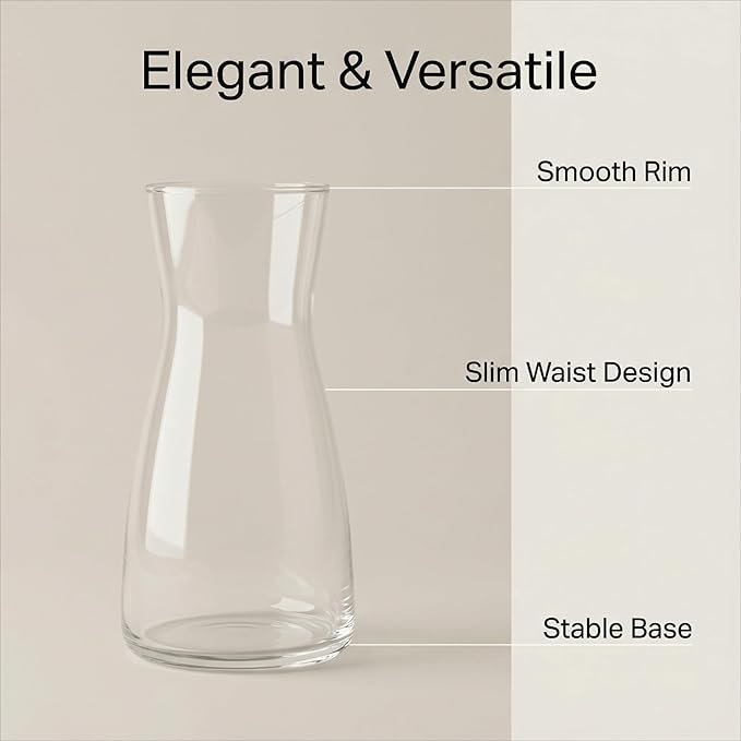 Modern Clear Glass Vase for Centerpiece Table Home Indoor Desk Decor, Decorative Flower Vases for Wedding Reception, Home Decor, Housewarming Gift (Iridescent)