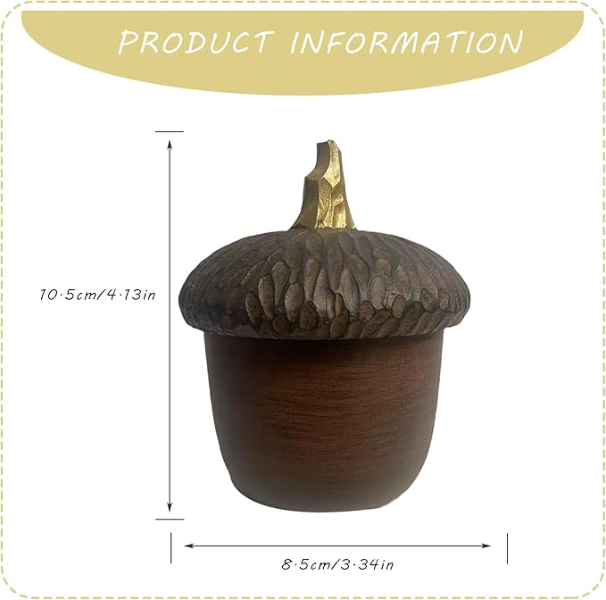 Acorn Resin Box Decor,Acorn Decor Vintage Trinket Box Small Storage Jar With Lid, Candy Snack Nuts Container,Acorn Shape Art Box, Halloween, Thanksgiving,Storage Garden Boxes Fall Table Decor