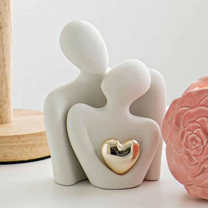 Mini couple ceramic statues in the living room simple home decor ceramic statue decorations in the wine cabinet Couple bedroom decorations with Knick-Knacks Romantic Gifts for Wedding Valentine