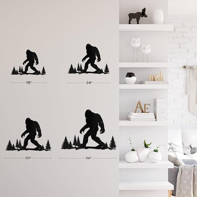 SIGNLEADER Metal Wall Art Decor Orangutan Walking Minimalist Modern Abstract Wall Sculpture Hangings Home Decoration for Living Room, Bedroom, Bathroom, Kitchen, Outdoor - 18" Black