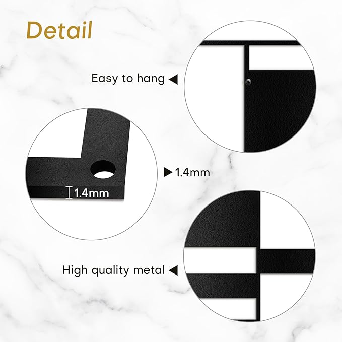 SIGNLEADER Metal Wall Decor Picasso Geometric Minimalist Modern Luxury Wall Sculpture Hangings 3D Statue Home Decoration for Living Room, Bedroom, Bathroom, Kitchen, Fireplace, Office - 24" Black