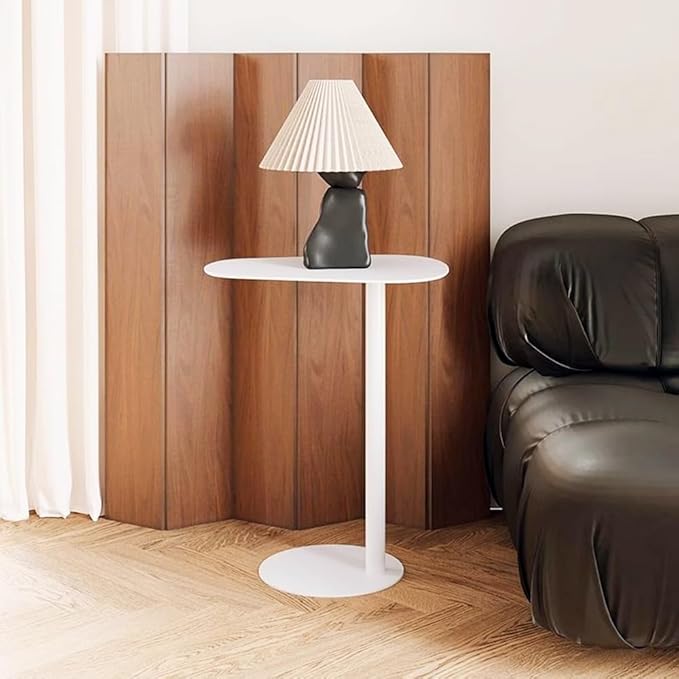C Shaped Side Table End Coffee Tables, Aesthetics Minimalist Accent Tables, Multifunction Oval Metal Side Tables for Living Room Bedroom Sofa Balcony Couch Patio Yard Garden Indoor & Outdoor