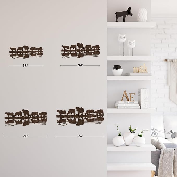 SIGNLEADER Metal Wall Art Decor Herd Minimalist Modern Abstract Wall Sculpture Hangings Home Decoration for Living Room, Bedroom, Bathroom, Kitchen - 18" Bronze