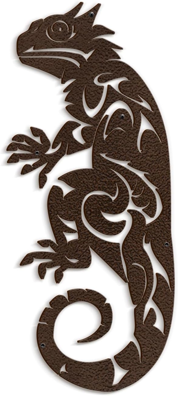 SIGNLEADER Metal Wall Art Decor Lizard Minimalist Modern Abstract Wall Sculpture Hangings Home Decoration for Living Room, Bedroom, Bathroom, Kitchen, Outdoor - 18" Bronze